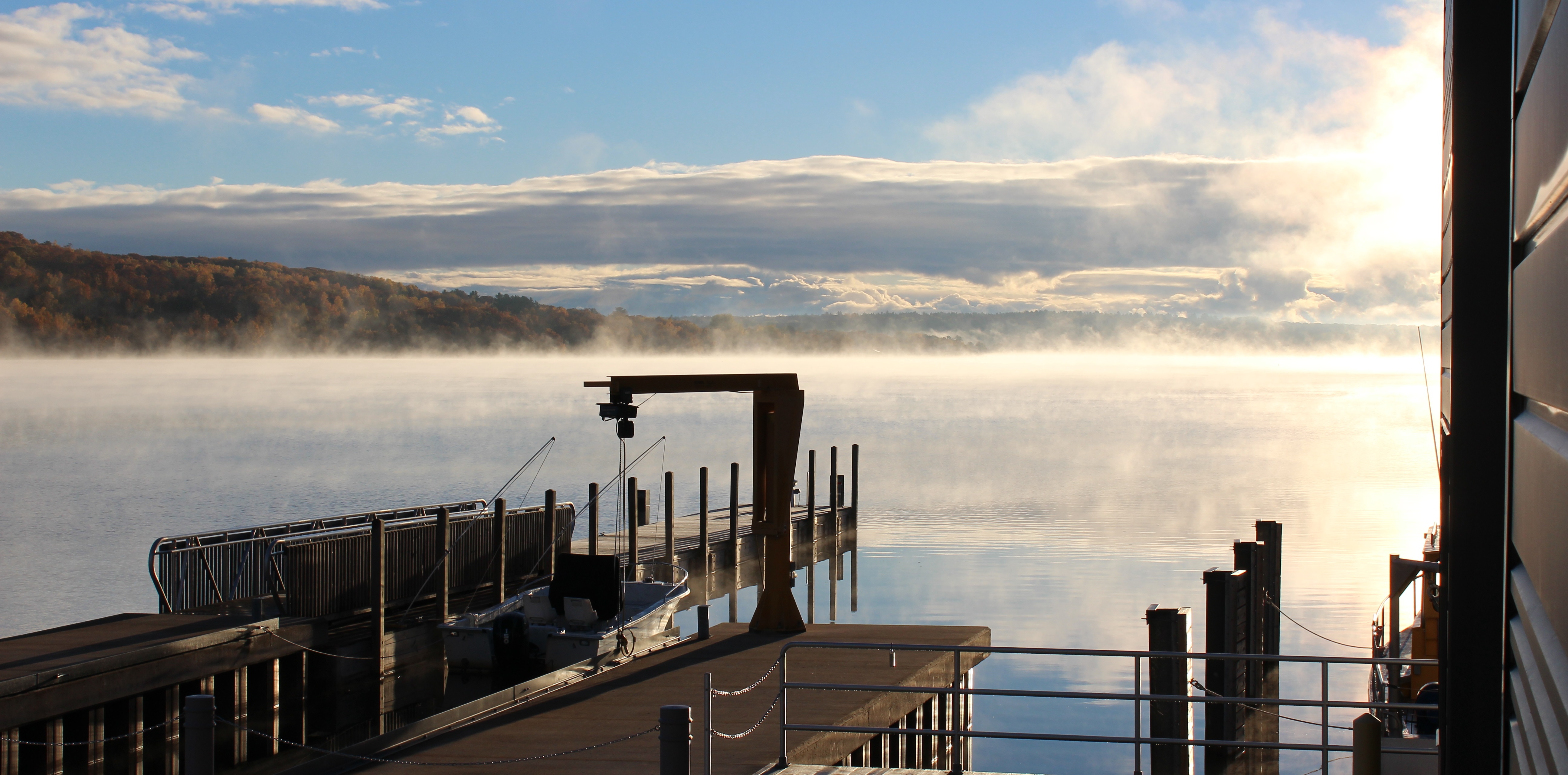 dock with fog